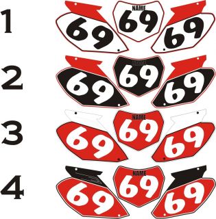 2002 2004 Honda CRF450 450 CR Number Plates Side Panels Graphics Decal