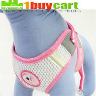 Dog Cat Pet Adjustable Soft Safety Harness Mesh With Pulling Lead 