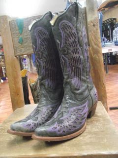 Corral Boots Black & Purple A1969 size 7.5 *immediate shipping*