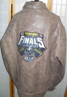 2010 National Finals Champions Rodeo Leather Bomber Jacket Coat NFR 