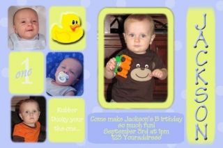 rubber duck personalized photo birthday invitation  14