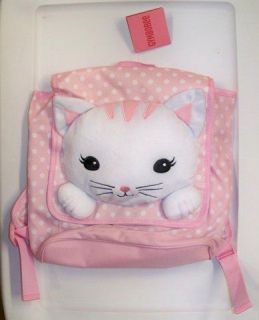 NWT Gymboree Plush KITTY Kitten Toddler Pink Polka Dot Back Pack 