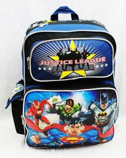 Justigue League Large 16 School Backpack   SUPER MAN / BAT MAN 