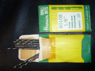60s USA NOS DRILL BITS PACK OF 10 1/16 3/32 5/64​ 7/64 1/8