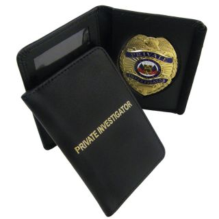 leather private investigator universal badge holder one day shipping 