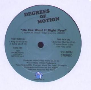 Do You Want It Now Degrees of Motion near mint Esquire   promo 12 
