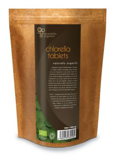 Chlorella tablets 1000 x 500mg certified as Organic by the Soil 