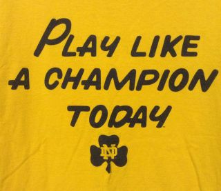 Notre Dame Fightin Irish Play Like a Champion Today Shirt Medium 