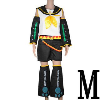 Vocaloid Kagamine Rin Cosplay Costume Suit 6 pieces Set Size M