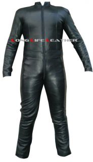 leather catsuit w 3 way zipper custom made size brand new