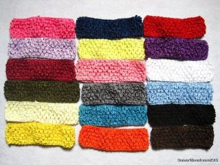 10 PCS 1.5 CROCHET HEADBAND HAIRBOW LOT BABY TODDLER GIRLS YOU CAN 