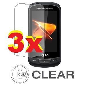 Lot of 3 Clear LCD Touch SCREEN PROTECTOR for LG RUMOR REFLEX LN272 