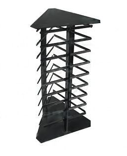 Black Acrylic Rotating Earring Display Stand Revolving 3 sided sides 