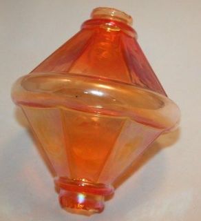 Antique/Vintage? Orange Carnival Glass Lightning Rod Weather Vane Ball 