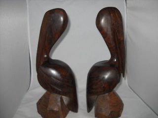 hand carved mexican ironwood pelican bookends  125