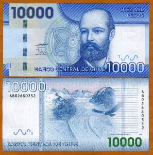 chile 10000 10000 pesos 2009 p new unc time left