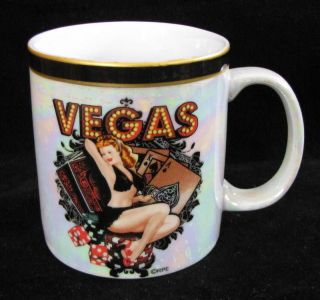 las vegas 40s pin up girl style iridescent coffee mug