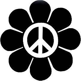 PEACE sign emblem Daisy Flower Hippy VW Decal Sticker PICK Your COLOR
