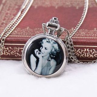 Vintage Marilyn Monroe## Gift Antique Style Quartz Necklace Pocket 