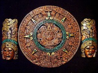 Aztec Calendar Sun Plaque Wall Mexico Mexican Art Mayan Maya 