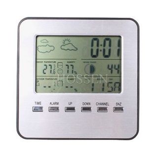 RF Wireless Indoor/Outdoor Thermometers Weather Station Forecast Moon 