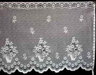 Marg White Lace Potted Flowers Floral Curtain Home Decor Fabric 24wd 