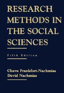 Research Methods in the Social Sciences by Chava Nachmias 1995 