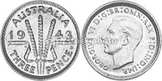 Australia Threepence, 1943