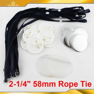 58mm 100sets Rope Tie Badge Button Supply for Maker Machine 