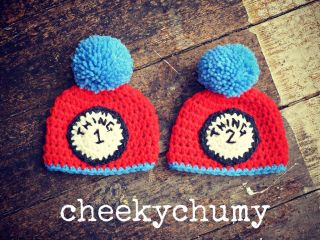 Thing 1 and Thing 2 beanie hat great for twins Photo photography prop 