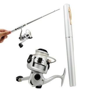 42 Telescopic Aluminum Alloy Pocket Pen Fish Fishing Rod Pole Reel