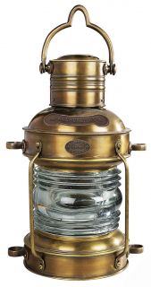 AUTHENTIC MODELS 21 Bronze Anchor Light Nautical Oil Lamp Antique 