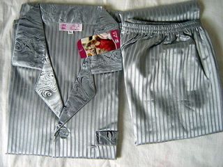 2PCS New Mens Silk Pajamas Short Sleeves Suit L,XL,XXL     2Colors