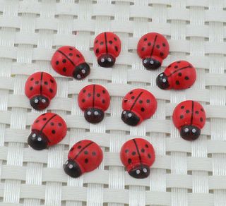 20Pcs loveliness Red Wood Ladybug resin Flatback Appliques/Kids/craft 