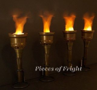 new flaming halloween torches prop batteries included time left