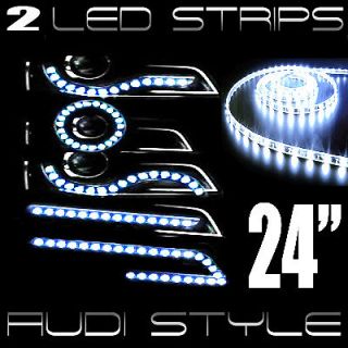 2X 24 White Neon Big LED Waterproof Audi Style Flexible Strip Light 