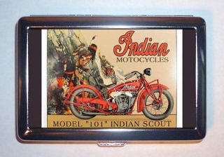 INDIAN MOTORCYCLE SCOUT MODEL 101 VINTAGE AD Cigarette Case, ID Wallet 