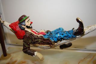 Rare 20 Long Ron Lee Clown Resting on Hammock 1988 Figurine Signed