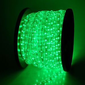 New 150 Green Led Rope Light 2 Wire Round Decorative 110V Rope Light