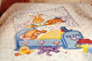 NEW 1995 BUCILLA BABY COLLECTION TEDDY & FRIENDS STAMPED CROSS STITCH 