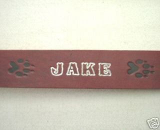 dc33 paw print personalized 1 w leather dog collar