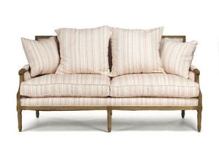 CHIC SHABBY FRENCH STYLE COTTON/STRIPES SOFA, 69LONG,SO CHIC