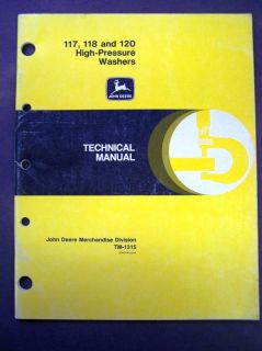 John Deere 117 118 120 High Pressure Washer Technical Manual