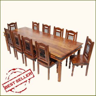 Newly listed 11pc Large Family Dining Table & Chairs Set for 10 Big 