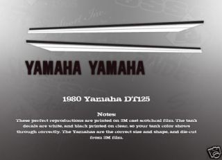 yamaha 1980 dt125 fuel gas tank decal graphic set time