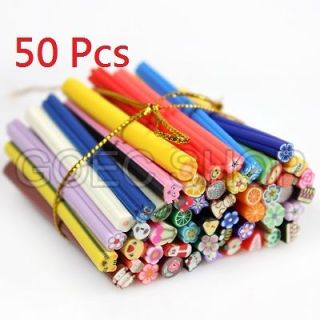 Newly listed 50 Pcs Nail Art Fimo Canes Rods / Slices Decoration 