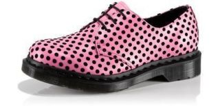 dr doc martens 1461 pink black dot soft leather shoes