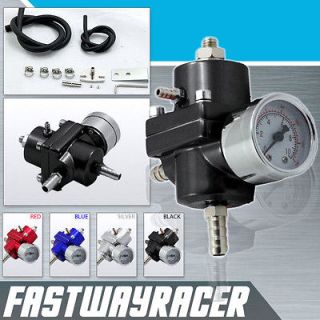   Black Adjustable Fuel Pressure Regulator Gauge 0 140 PSI FPR BK DA DC2