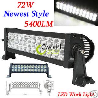 NEW 72W LED Work Light Bar Driving Lamp Offroad 4x4 4WD JEEP SUV Boat 