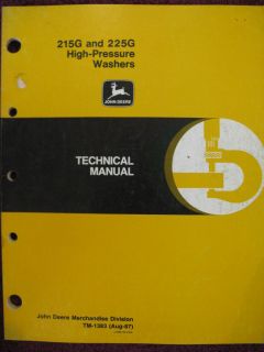 John Deere 122 125 140 High Pressure Washer Technical Repair Manual 89